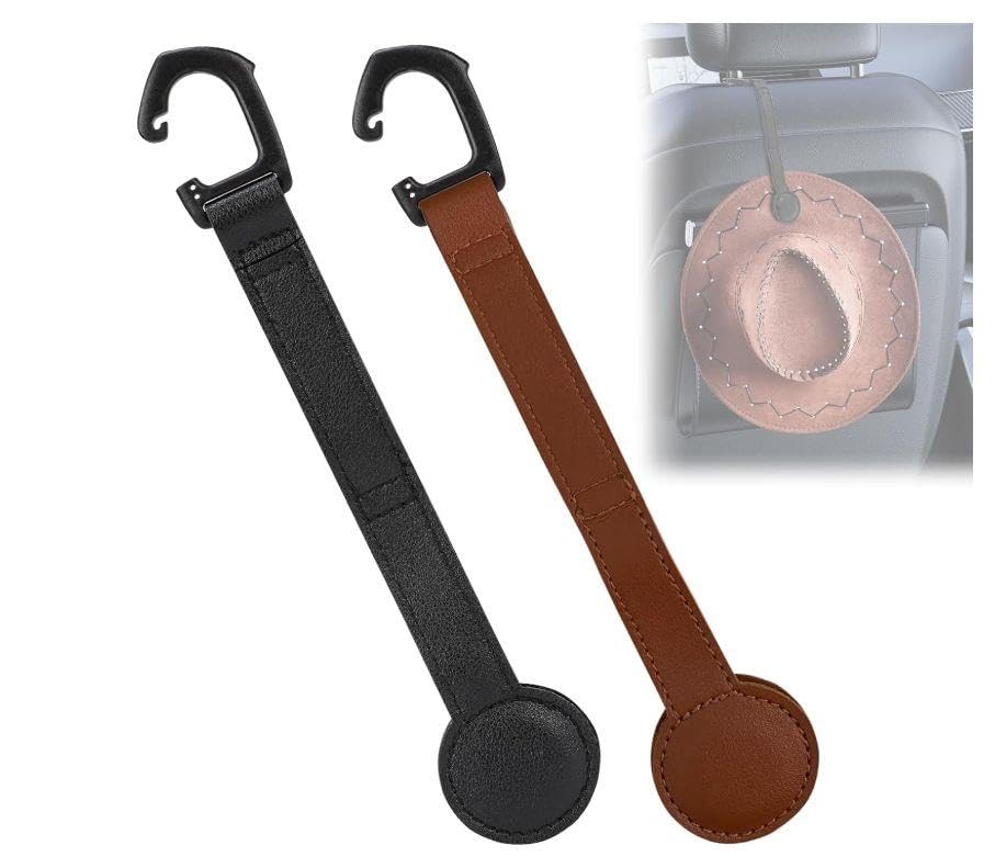 2PCS Hat Holder Clips for Car Backseat, Magnetic Hat Hangers, Back Seat Headrest Hat Organizer Hooks for RV Travel Entrance Wall Door Behind