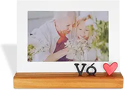 Porta Retrato 10X15cm Vó, Moldura Decorativa em Metal e Madeira - GEGUTON