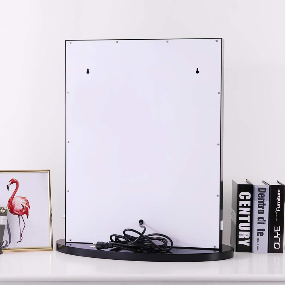 Chende Black Vanity Mirror with Lights, Large Hollywood Mirror with