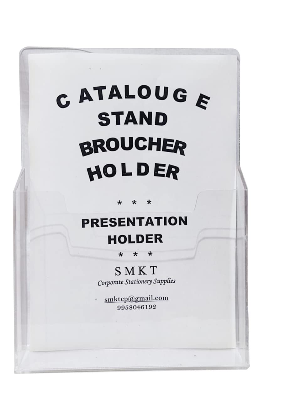 S M K T Compartments Brochure Stand |1 Layer | Pamphlet Leaflet Marketing Holder Size for office desk (6x9 INCHES, SET OF 1)