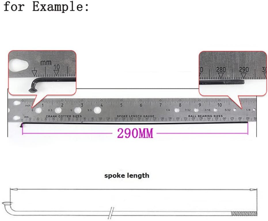 Bicycle Spokes,Spokes Bike Parts, 40pcs 14G J Bend Steel MTB Road Bike Bicycle Spokes with Nipples and Bicycle Spoke Reflectors 76-305 mm (Color : 298 mm)