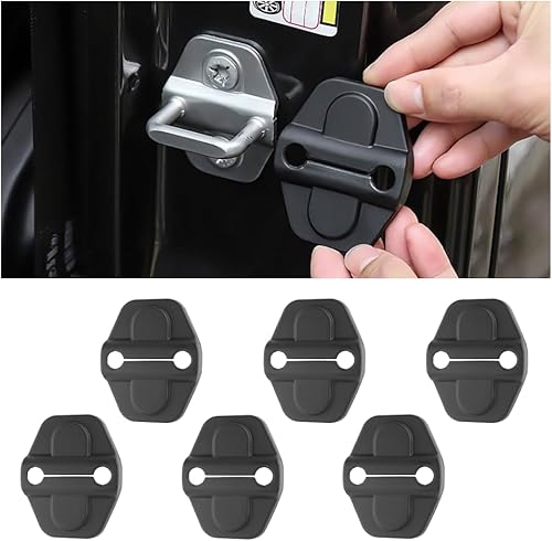 8 piezas de cubiertas para cerradura de puerta de automóvil, cubierta negra para cerradura de puerta compatible con Jeep Wrangler JLU JL 4XE