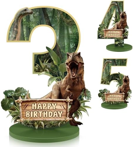 Dinosaur Table Decorations, Dinosaur Centerpieces for 3rd Birthda...