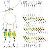 Dovesun Pompano Rigs for Surf Fishing Unique T-Knot Strong Pre-Rigged Surf Fishing Rigs with Three Circle Hooks Saltwater Pompano Floats 10PCS