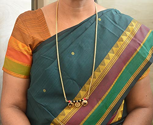 Image of Radha's Creations Golden Brass Mangalsutra Length 30.00 inches for Women
