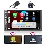 Bluetooth & FM/AM Radio - Bluetooth Connecting bringt Ihnen Freisprechanrufe mit klarem Sound. Die Songnamen und Künstler verdrängen auf dem Touchscreen, wenn sie Musik hören. Diese Auto -Stereo -Stereoanlage mit einem verbesserten Funkchip für einen stabilen klaren Klang selbst bei hoher Geschwindigkeitsbewegung. Sie können das FM -Radio gleichzeitig mit CarPlay (Karten) anhören.