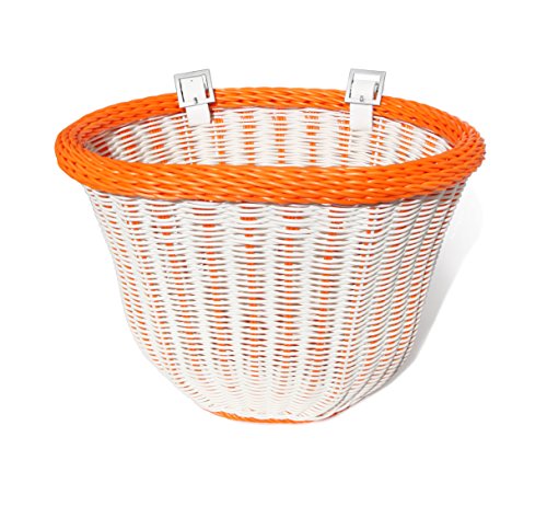 Colorbasket Front Handle Bar Adult Bike Basket, Water Resistant, with Leather Straps