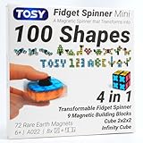 Fidget Spinner Transformable: con 72 imanes, el TOSY Magnet Fidget Spinner edición Mini te permite crear varias formas de fidget spinner. La rotación es extremadamente suave y constante con un cojinete de acero inoxidable, y gira más tiempo que la mayoría de los fidget spinners del mercado. Los imanes están inyectados y pegados de forma segura en el cubo de plástico para garantizar la total seguridad de los niños
