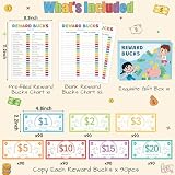 Reward Bucks Charts for Kids: 633P Good Behavior Reward Chore Chart, Family Housework Plan Earn Commend Boho Props,Play Game Behavior List for Boys Girls