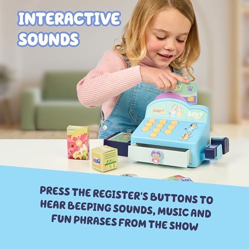 Image of Bluey Cash Register Playset, Interactive Play Register with Scanner