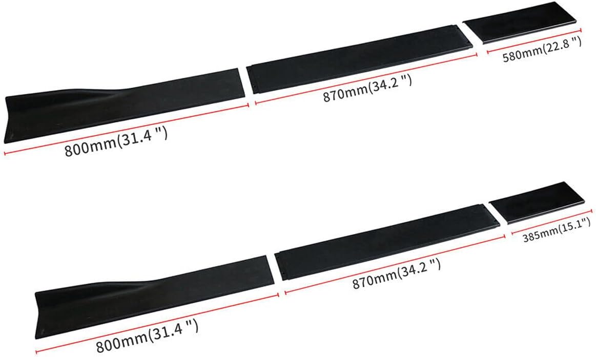 Side Skirts Extension Fit for 2003-2008 Inf1nit1 G35 Coupe Splitter Spoiler, Gloss Black