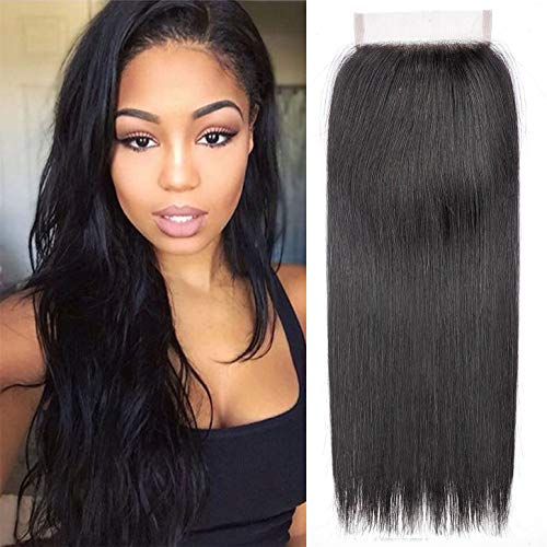 Ayana 4x4 Lace closure Straight Free Part Closure Double Lace Net Brazilian Human Hair Closure 100% Unprocessed Virgin Human Hair Closure Natural Color (10"straight free part)