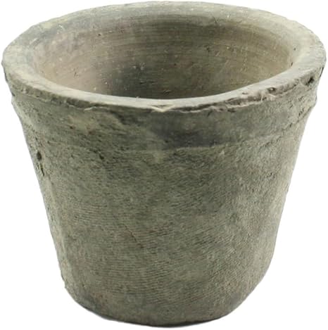 HomArt Rustic Terra Cotta Rose Pot, Petite, Moss Grey, 1-Count