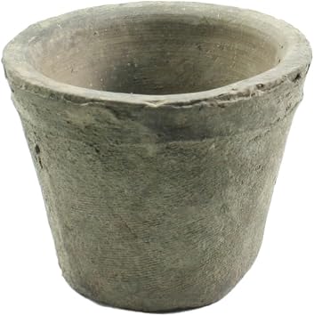 HomArt Rustic Terra Cotta Rose Pot, Petite, Moss Grey, 1-Count