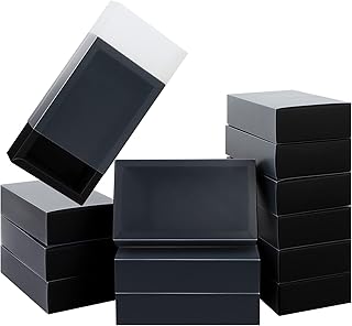 26 PCS Rectangle Drawer Kraft Boxes Small Crafts Cardboard Present Boxes Present Packaging Boxes for Party Favor Treats, Candy and Jewelry Crafts, 6.5 x 3.7 x 1.6 inch (Clear,Black)