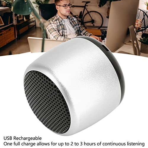 Image of Wireless Bluetooth Speaker, Portable Phone Tablet Holder Speaker Dual Drivers Bass Stereo Speaker 1000mAh Rechargeable, Suitable for Party, Travel, Home, Outdoors, Silver