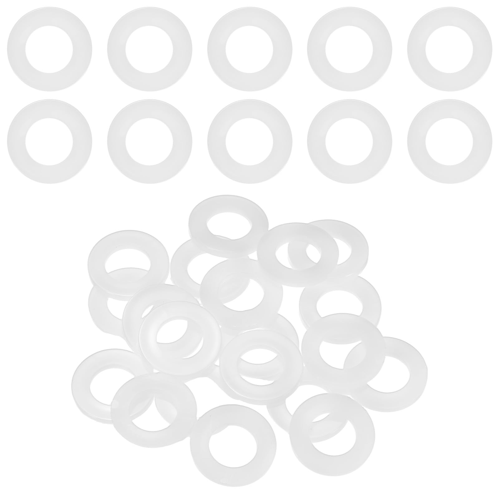 M METERXITY 20-Pack M16 Nylon Flat Washers 16mm ID 30mm OD 3mm Thick Round Plastic Plain Washer Fastener Sealing Spacer Gasket Ring for Household/Commercial [White] — image 1