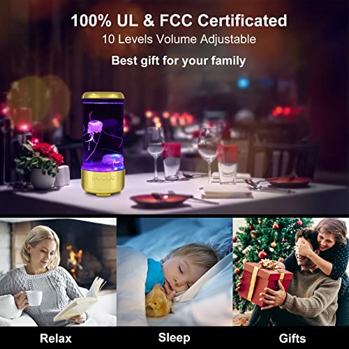 Niufan Jellyfish Lamp With 5.0 Bluetooth White Noise Sound, 7 Color & 5 Brightness Adjustment Fantasy Jellyfish Aquarium, Home Office Relaxing Decorate,Lava Lamps For Adults And Kids(Gold) #TOP4