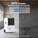 170 Pints Commercial Dehumidifier with Pump, 7,500 Sq.Ft Coverage - Image 4