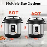 DUMOS 16-in-1 Electric Pressure Cooker, 6QT Programmable Multi Cooker with 12 One-Touch Presets, Soup Steam Yogurt and More, Ceramic Inner Pot Delay Start & Keep Warm, Includes Recipe Guide, Silver