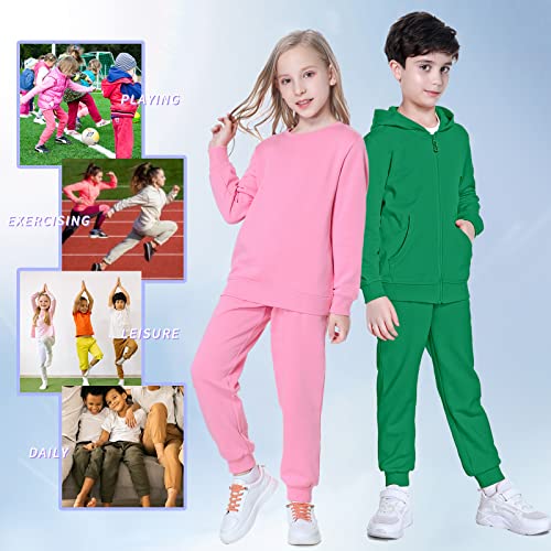 Image of Kid Nation Kids Unisex Soft Brushed Fleece Casual Pull On Jogger Sweatpants with Pockets for Boys or Girls