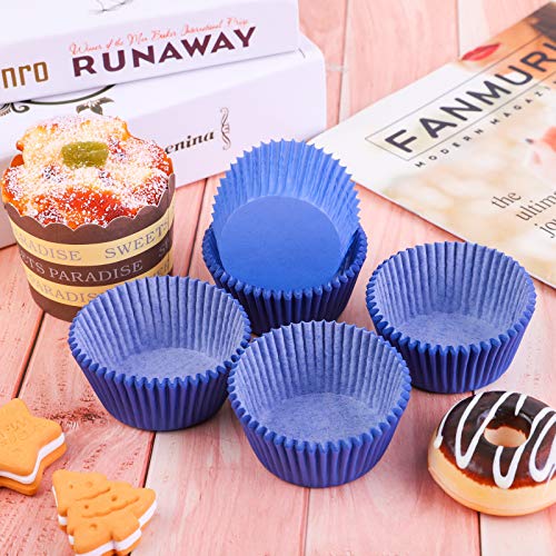 Uratot 100 Pieces Blue Cupcake Liners Cupcake Wrappers Baking Cups Cupcake Cases For Birthday, Wedding, Baby Shower, 2 Inches #TOP4