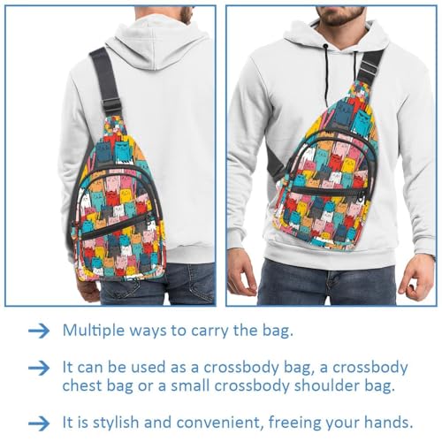 Bolsa de pecho impermeable para mujer con diseño de olas azules abstractas 2