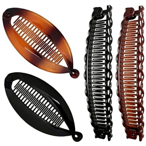 Set di 4 Mollette per Capelli Grandi Antiscivolo, Pinze per Capelli Opache Eleganti, Fermagli a Banana per Donna e Ragazza, Accessori Styling Capelli, Design Moderno e Versatile