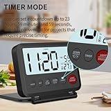 Xerteam Travel Alarm Clock, Small Digital Clock Folding——2 Pcs Battery Operated Alarm, with Calendar, Snooze, Backlight, Temperature, Timer, 12/24H, Black - Image 6