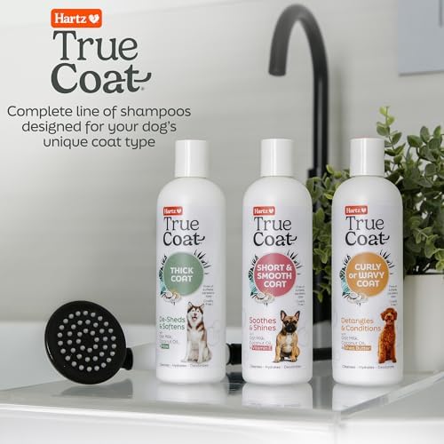 True Coat Short & Smooth Coat Dog Shampoo, 5 in 1 Soothes & Shines with Oat Milk, Coconut Oil & Vitamin E, 16 oz - 5