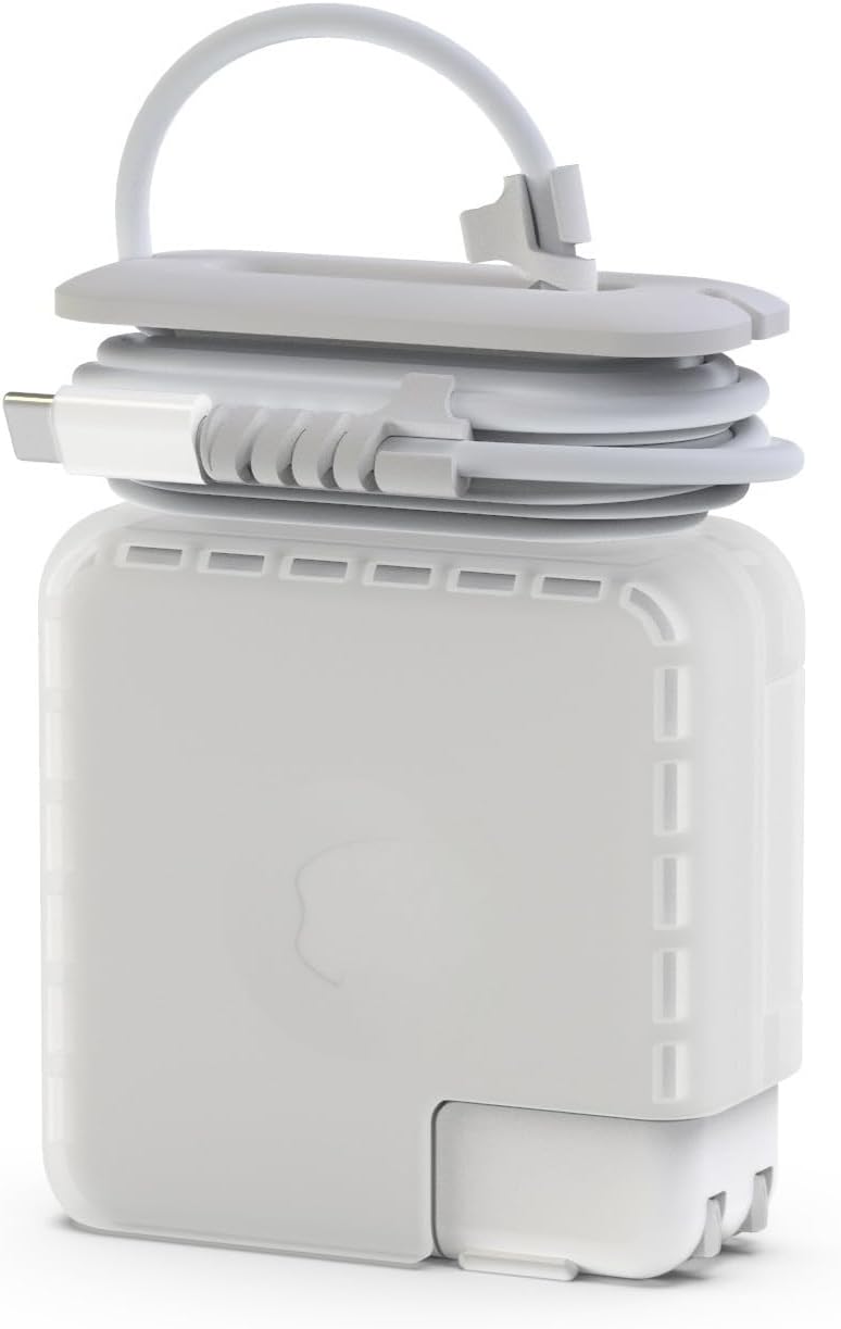 McStorey MacBook Şarj Adaptör Kılıfı 60W MagSafe 1-2 61W 67W USB-C Uyumlu A1708 A1989 A2159 A2338 A2442 A2779 | Sert Koruyucu Adaptör Kapak Kablo Düzenleyici Şeffaf
