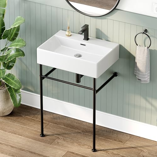 HOROW Console Sink With Matte Black Legs