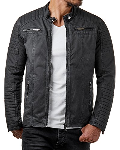 Redbridge Chaqueta para Hombre Acanalada Algodón de Transición Cazadora Negro S