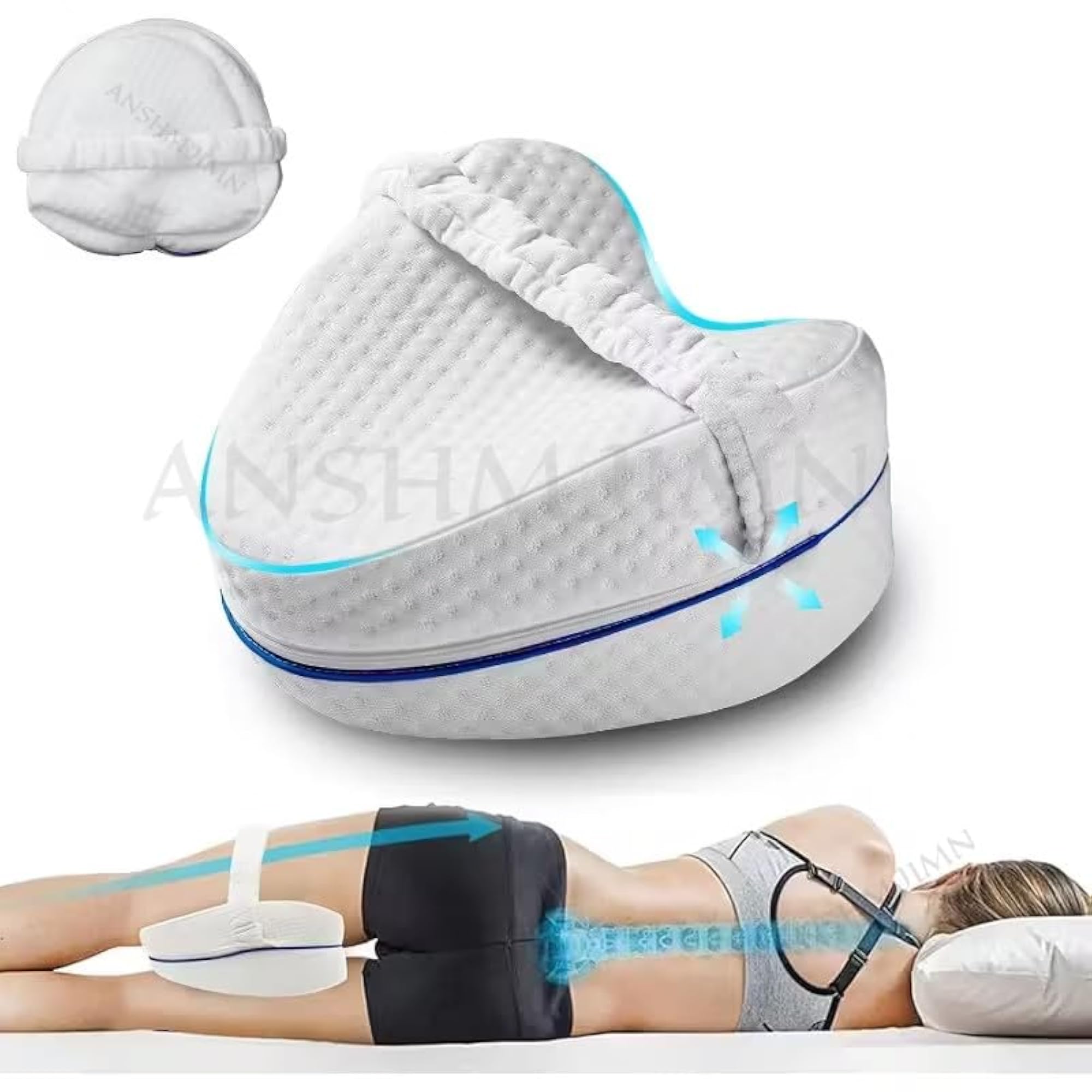 Orthopedic Memory Foam Knee Pillow for Side Sleepers