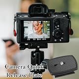 2 sztuki płytek do szybkiej wymiany, płyta szybkiego zwalniania kompatybilna z lustrzanką, uniwersalny statyw z nierdzewnej stali do lustrzanek DSLR