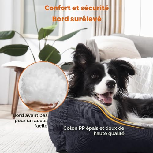 Lit canapé pour chien FURTIME noir XL pour transformer votre salon en zone de détente cosy - 5