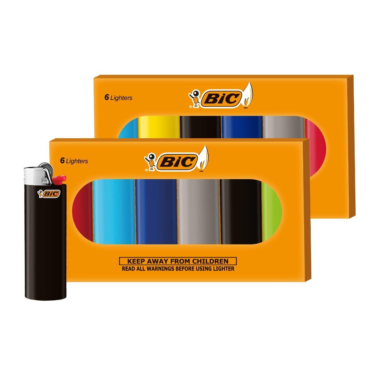 BIC - Juego de 12 encendedores Maxi de pedernal Surtidos