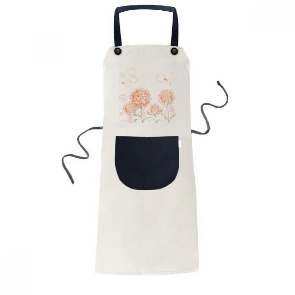 Tablier beige tournesol DIYthinker réglable 70x67cm avec poche pour cuisine et chef