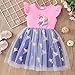 Toddler Tulle Tutu Dress Unicorn Birthday Outfit for Girls Flutter Sleeve Rainbow Unicorn Outfit Party Princess Tutu School Dresses Easter Pink 18-24M 1315