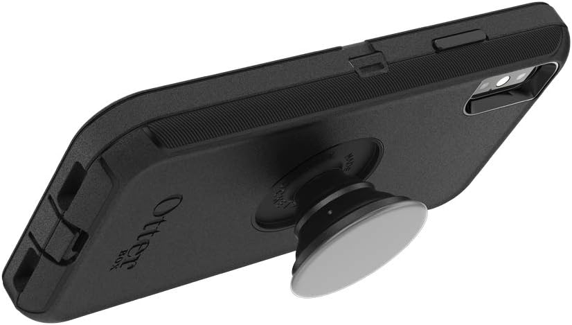 Product Deal Otter + Pop for iPhone X and XS: OtterBox Defender Series Case with PopSockets Phone Grip and Phone Stand, PopGrip, Collapsible, Swappable Top, Black and Aluminum Space Grey