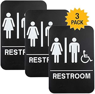 Plastic Restroom Sign: Easy to Mount with Braille (ADA Compliant), Great for Business
