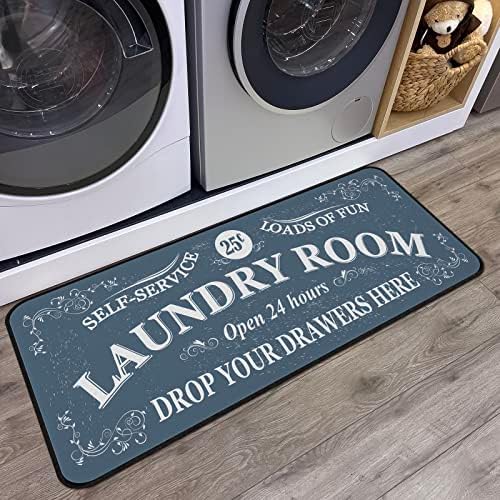 ROMAMIGO Laundry Room Rug Runner Non Slip Laundry Mats