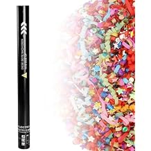 25PCS Confetti Cannon Cartridges, 80cm/31.5inch Electric Confetti Launcher Cannon for Party Wedding Concerts Celebration Speciial Events Stage Effect, Requires 2-Shot/4-Shot Machine to Activate F