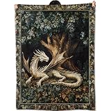 amepay Dragon Blanket Gifts for Women Adult Girls,Tree of Life Throw Blankets,Soft Comfy Lightweight for Home Halloween Couch Bed Sofa Decor,Medieval Aesthetic Renaissance Art 50x60in