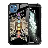 LANJINDENG Compatible with iPhone 14 Case, iPhone 13 Case Mandala Chakra Design for Women Girls, Heavy Duty Shockproof Anti-Scratch Hard PC Back TPU Bumper Drop Protection Case for iPhone 13/14