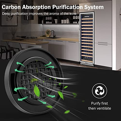 Rovrak Advanced 24 Inch Wine Cooler Refrigerator, 154 Bottle Large Capacity Frost Free Wine Fridge, Fashion Arc Handle With Digital Temperature Control Screen… #TOP4