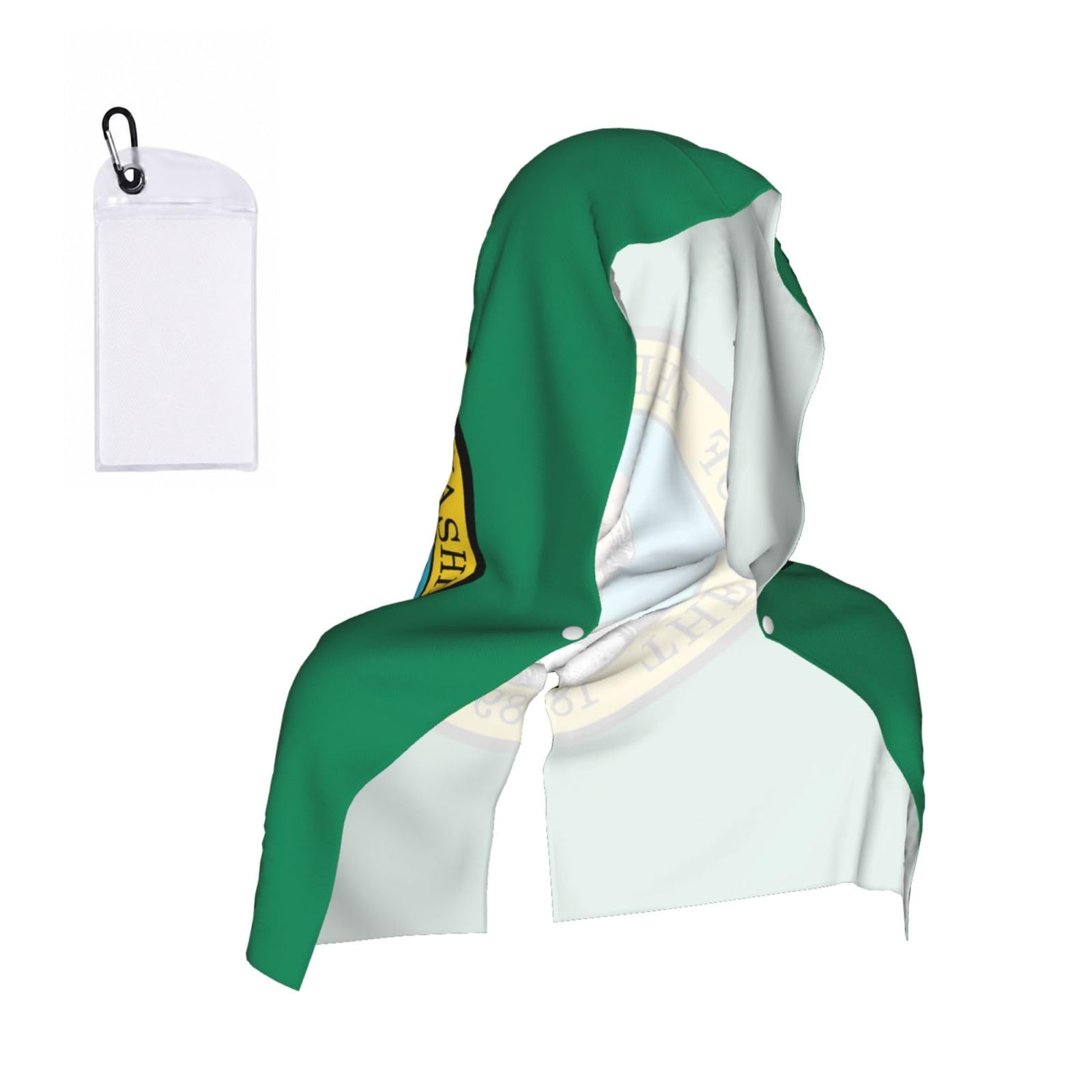DUWAA Washington Flag Print Cooling Hooded Sports Towel, 30×60cm Quick Drying Summer Cool Head Wrap For Neck And Face