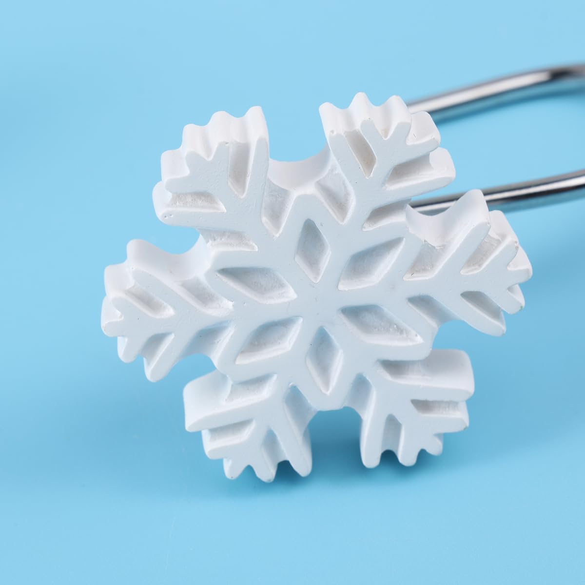 Christmas Shower Curtain Hooks 12Pcs Resin Snowman Shower Curtain Rings Winter Bathroom Christmas Party Decoration