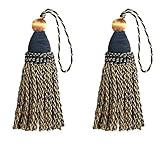 HedongHexi 2 Pack Braided Tassel 24cm/9 Inch With Loops, Handmade Twisted Craft, DIY Accessories for Home...