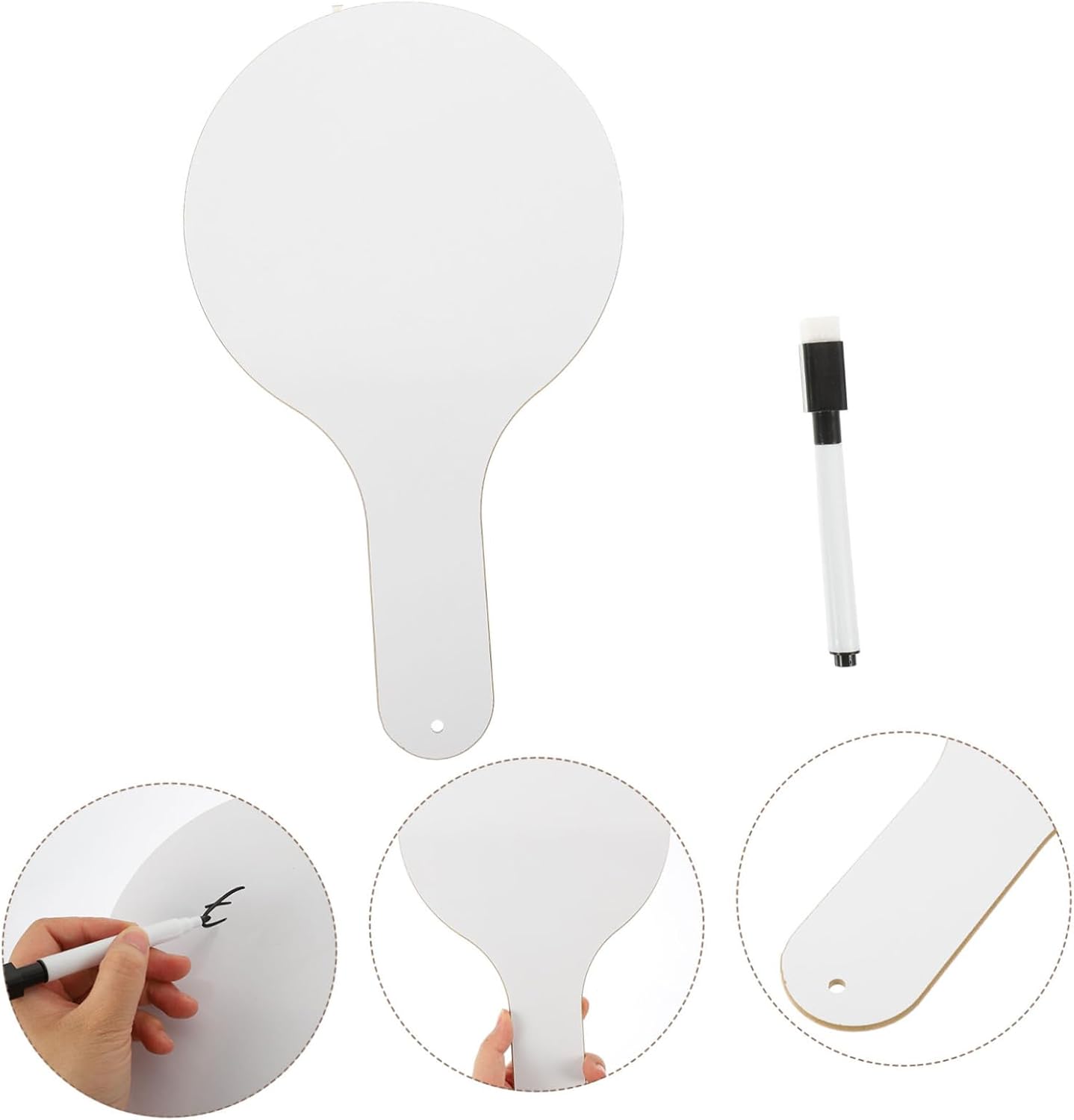 NUOBESTY 1set Handheld Whiteboard Pen Dry Erase Paddles for Classroom Home Answer Boards for Students School Accessory for Interactive Learning